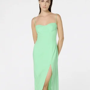 Vestido Fenda Liso Color