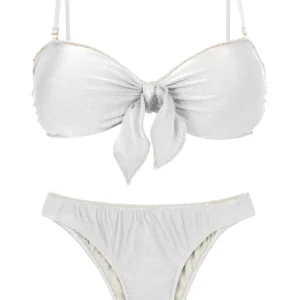 Set Shimmer-White Bandeau-Knot Essential