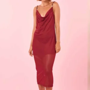Midi Dress Tule Vinho
